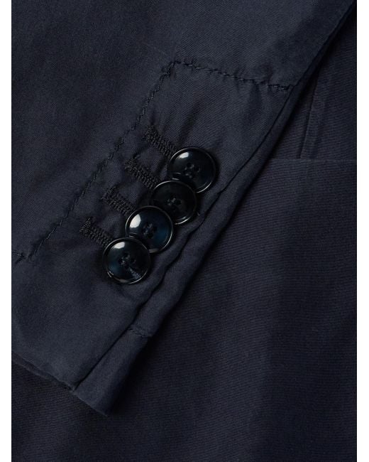 Barena Blue Rizzo Unstructured Garment-dyed Silk Blazer for men
