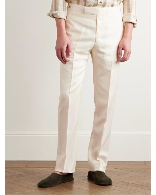 Gabriela Hearst Sebastian schmal und gerade geschnittene Hose aus Twill aus einer Mischung aus Wolle in Natural für Herren