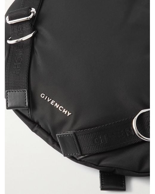 Givenchy Voyou Umhängetasche aus gepolstertem Nylon mit Webband und Schnallen in Black für Herren
