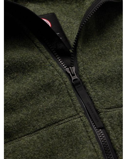 Canada Goose Green Chilliwack Recycled Wool-Blend Fleece Zip-Up Hoodie for men