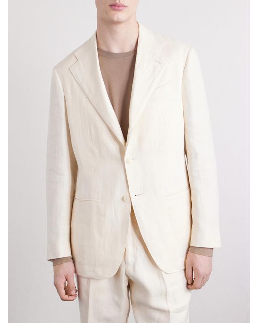 Saman Amel Natural Linen Suit Jacket for men