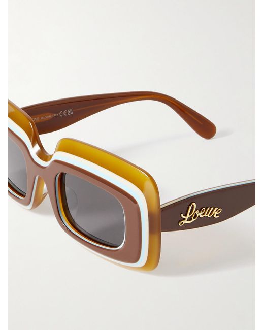 Loewe Brown Paula's Ibiza Rectangular-frame Acetate Sunglasses for men