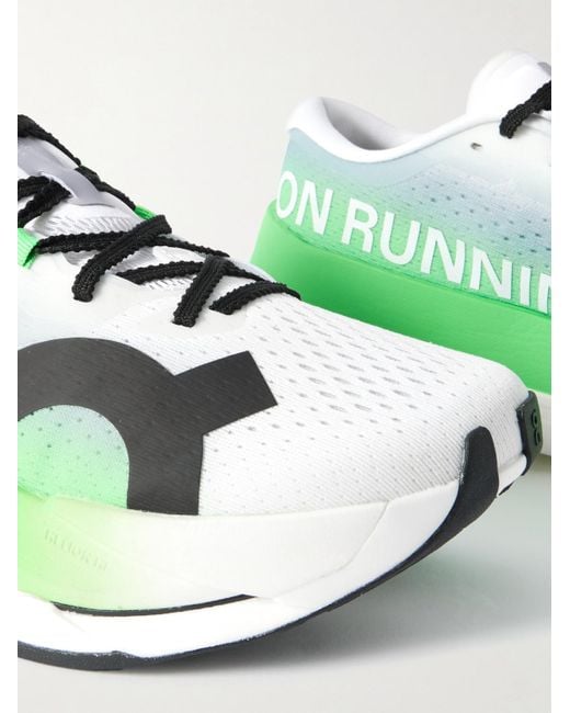 On Shoes Green Cloudboom Max Rubber-Trimmed Recycled-Mesh Sneakers for men
