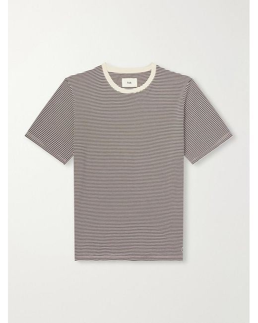 Folk Gray Striped Cotton-jersey T-shirt for men