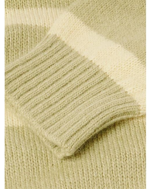 Federico Curradi Green Striped Wool-Blend Sweater for men