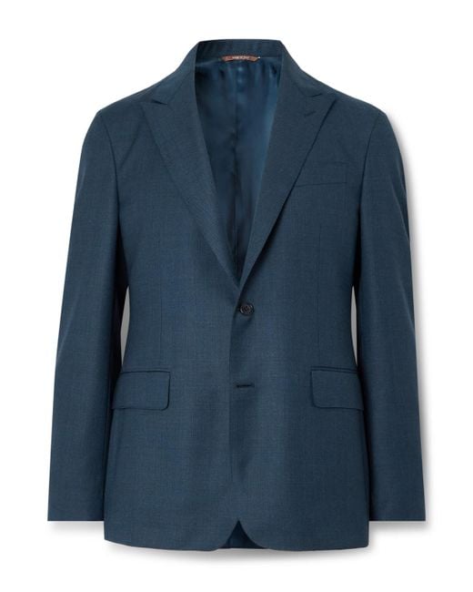 Canali Blue Wool-Twill Suit Jacket for men