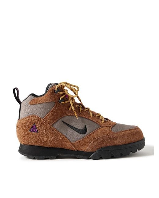 Nike Brown Acg Torre Mid Canvas And Suede Hiking Boots for men