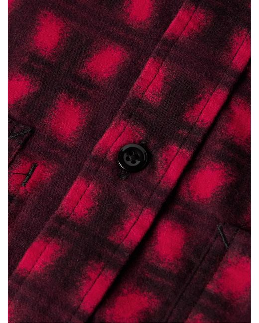 Randy's Garments Red Checked Brushed-Cotton Shirt for men