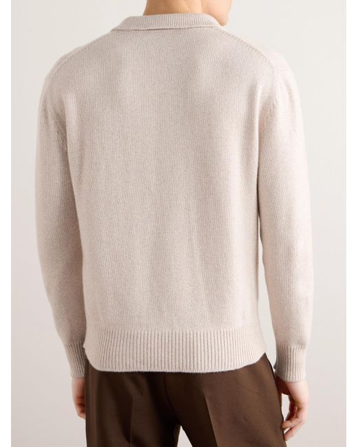 Altea Natural Cotton And Cashmere-blend Polo Sweater for men