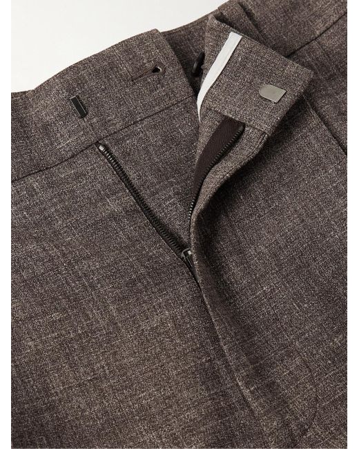 The Row Silas Tapered Pleated Silk, Linen And Virgin Wool-Blend