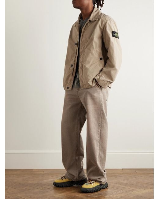 Stone Island Natural Logo-Appliquéd Garment-Dyed Shell Jacket for men