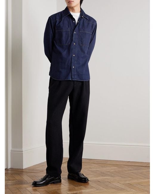 Pantaloni A Gamba Dritta di Oliver Spencer in Black da Uomo