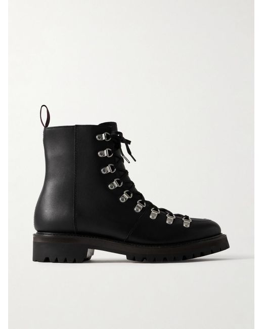 GRENSON Black Brady Welted Waterproof Leather Boots for men