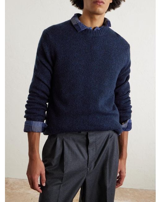 NN07 Blue Lee 6598 Merino Wool-Blend Sweater for men