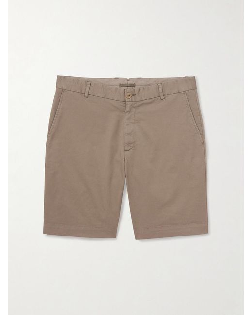 Sunspel Natural Straight-leg Garment-dyed Cotton-blend Twill Chino Shorts for men