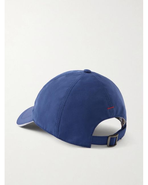 Brunello Cucinelli Blue Logo-embroidered Shell Cap for men