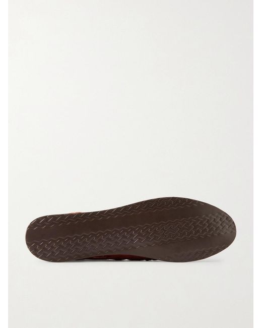 Yuketen Brown Chamula Alejandro Woven Leather Huarache Sandals for men