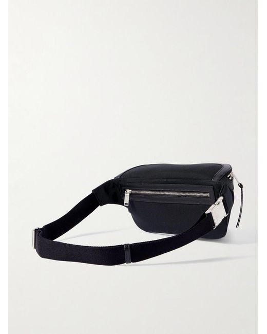 Saint Laurent Black Leather-Trimmed Canvas Belt Bag for men