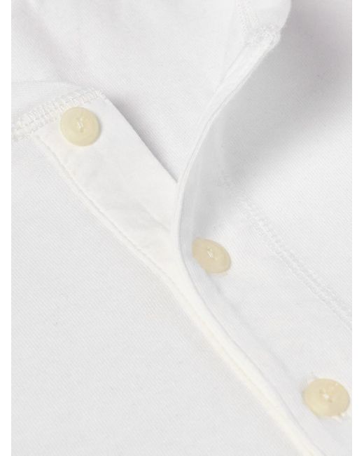 Nudie Jeans Henley Shirt aus Baumwoll-Jersey in White für Herren