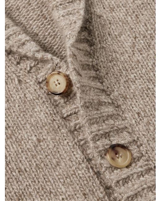Gabriela Hearst Natural Thom Shawl-Collar Cashmere Cardigan for men