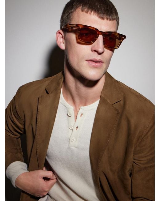 Dita Eyewear Brown Monolix Square-Frame Acetate Sunglasses for men