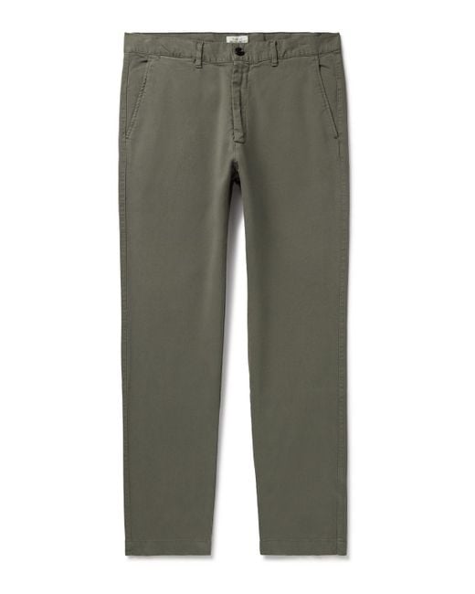 Hartford Green Tyron Slim-Fit Straight-Leg Cotton-Blend Trousers for men