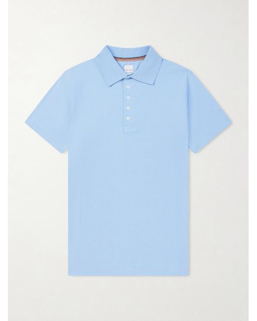 Paul Smith Blue Cotton Polo Shirt for men