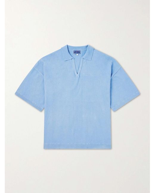Blue Blue Japan Blue Knitted Polo Shirt for men