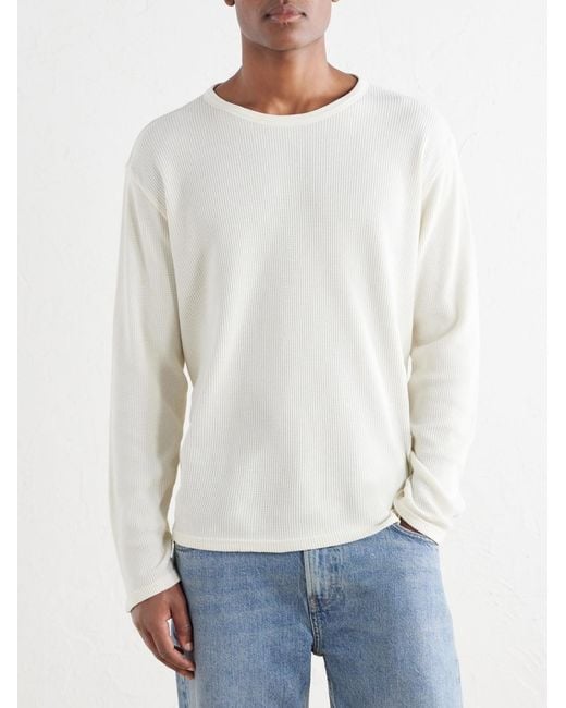 Hartford Natural Waffle-Knit Cotton T-Shirt for men