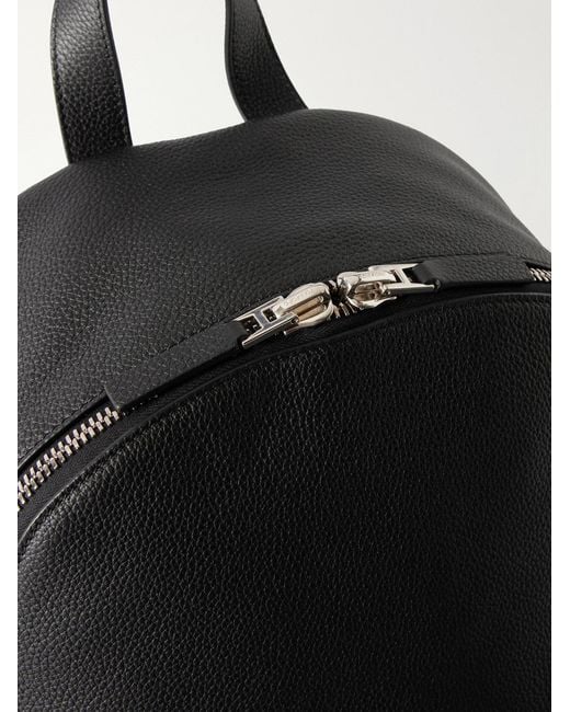 Tom Ford Black Full-Grain Leather Backpack for men
