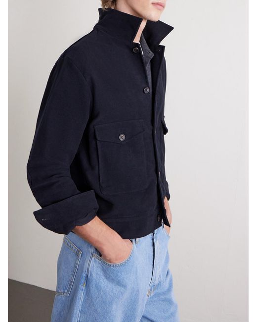 J. Mueser Blue Marfa Cotton-moleskin Jacket for men