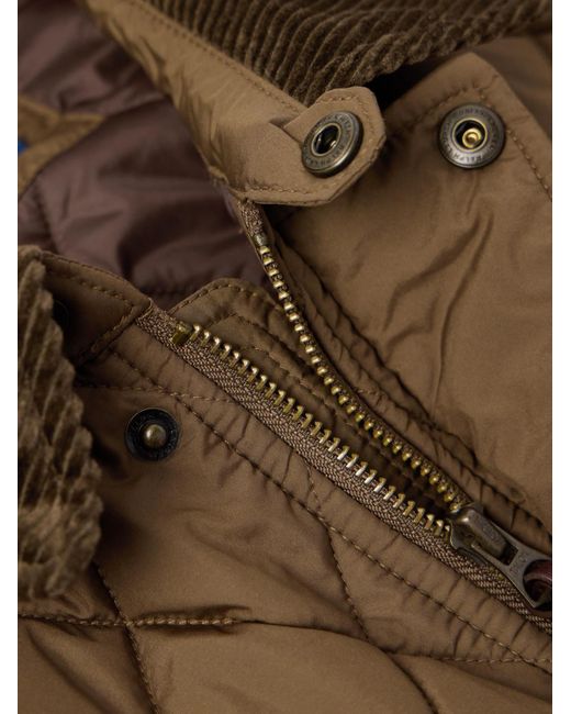 Polo Ralph Lauren Brown Corduroy-Trimmed Padded Quilted Shell Field Jacket for men