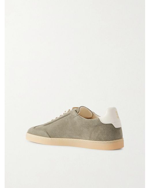 Brunello Cucinelli Green Coda Di Rondine Suede Sneakers for men