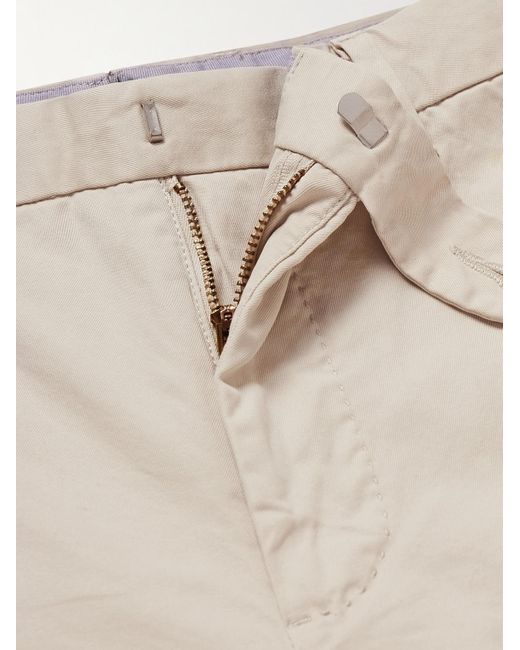 Sid Mashburn Natural Slim-fit Straight-leg Garment-dyed Cotton-twill Trousers for men