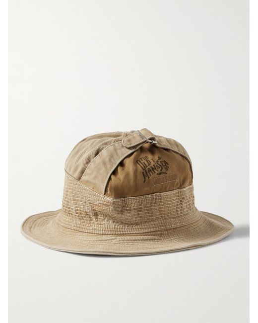 Kapital Natural The Old Man And The Sea Distressed Buckled Cotton-twill Bucket Hat for men