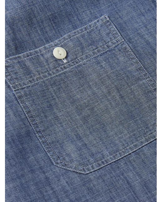 Hartford Blue Cotton-Chambray Shirt for men