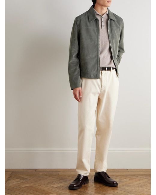 Mr P. Gray Suede Coach Jacket for men