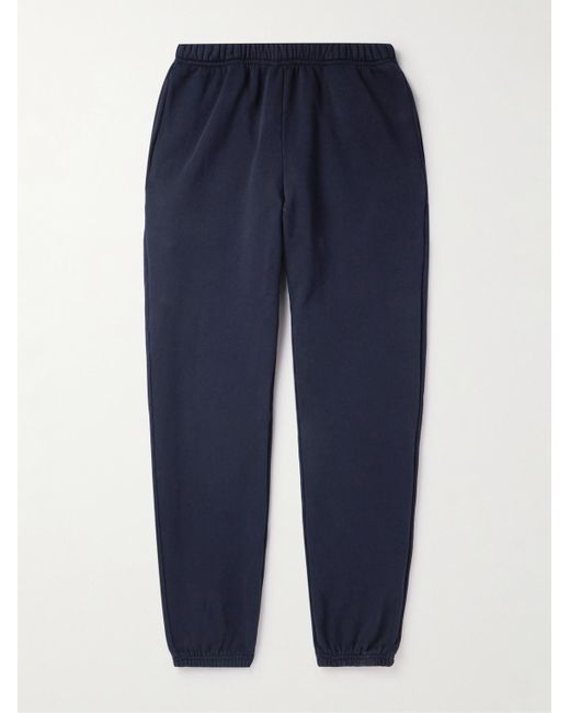 Les Tien Blue Tapered Garment-dyed Cotton-jersey Sweatpants for men