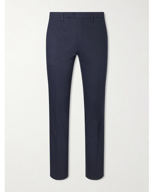 Boglioli Blue Tapered Lyocell And Cotton-blend Twill Suit Trousers for men