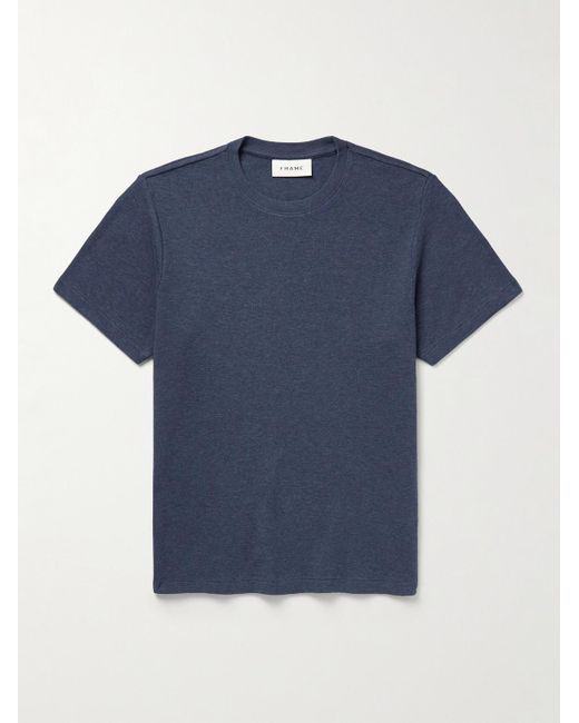 FRAME Blue Duo Fold Cotton-Jersey T-Shirt for men