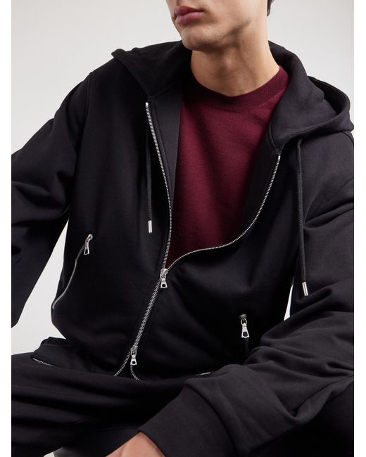 Dries Van Noten Blue Cotton-Jersey Zip-Up Hoodie for men