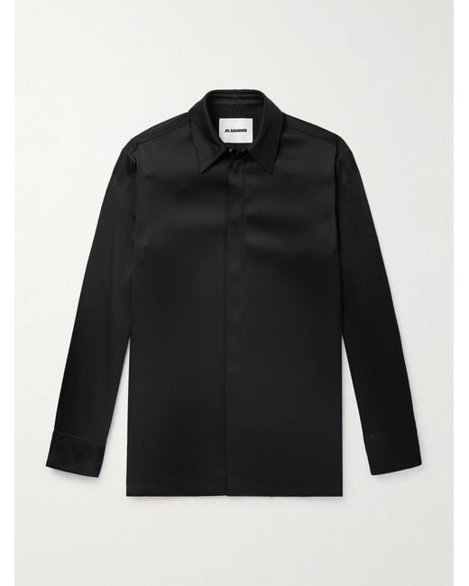 Jil Sander Black Satin-Twill Shirt for men