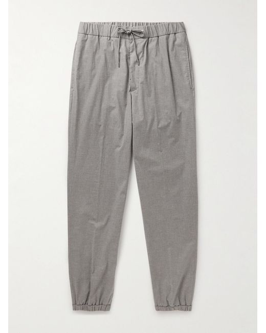 Moncler Gray Tapered Stretch-Cotton Trousers for men