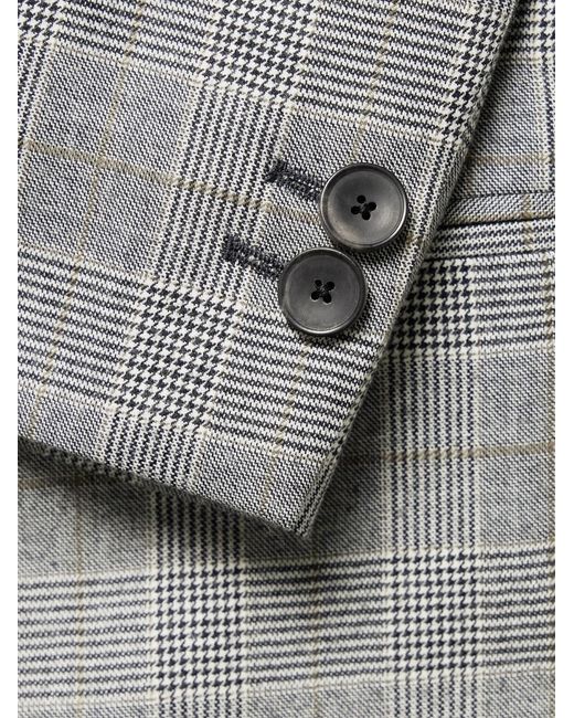 Mr P. Gray Slim-Fit Double-Breasted Prince Of Wales Checked Wool-Flannel Suit Jacket for men