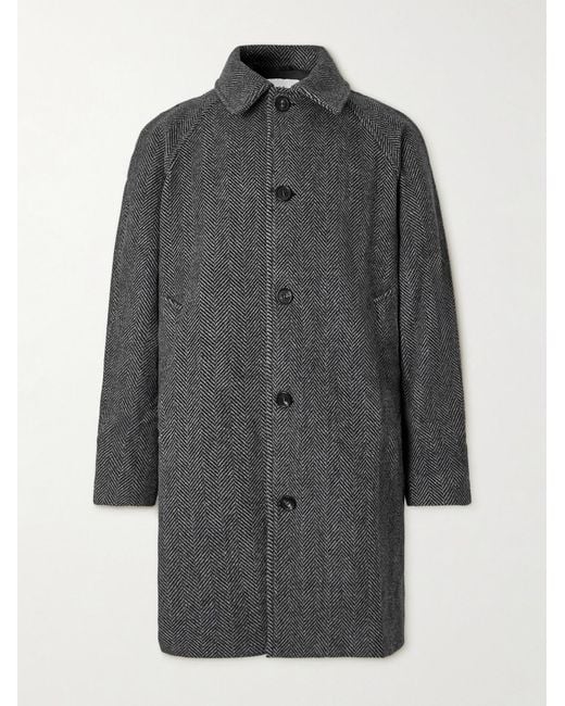 Corridor NYC Gray Herringbone Wool Coat for men