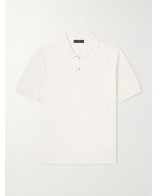 Slowear Natural Slim-fit Cotton-blend Terry Polo Shirt for men