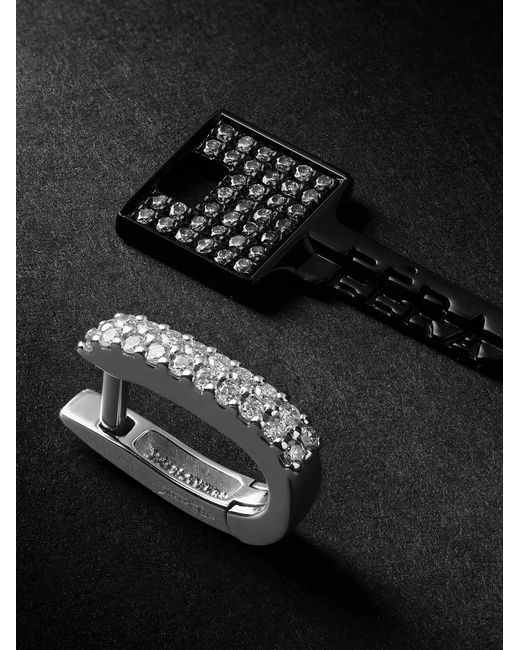 Eera Black Key, And Diamond Single Earring for men