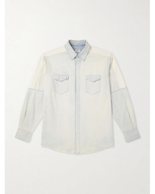 Ghiaia White Washed Denim Shirt for men