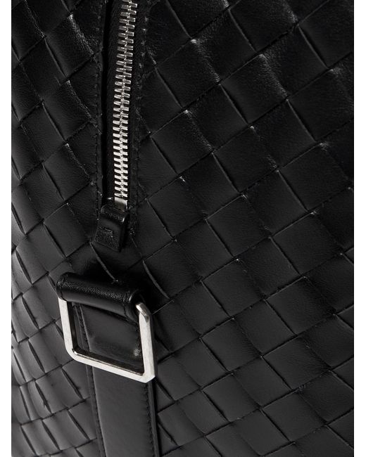 Bottega Veneta Black Intrecciato Leather Briefcase for men