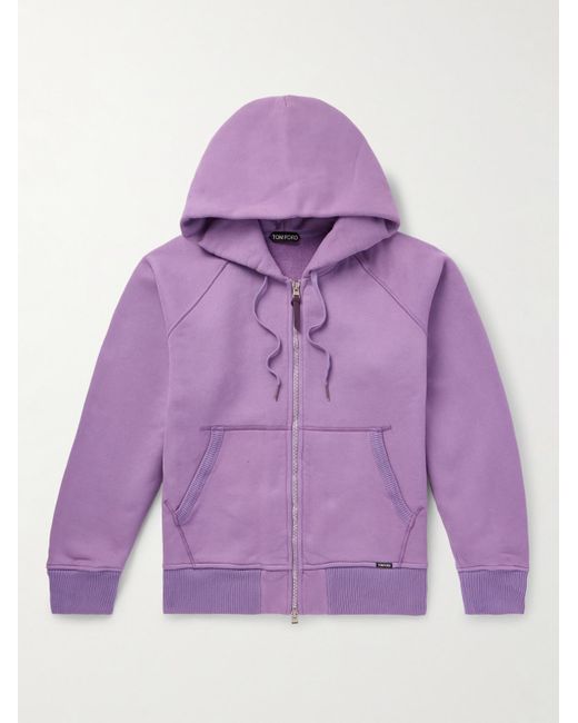 Tom Ford Purple Cotton-jersey Zip-up Hoodie for men